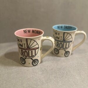 Set of Two 'New Mommy' and 'New Daddy' Mugs